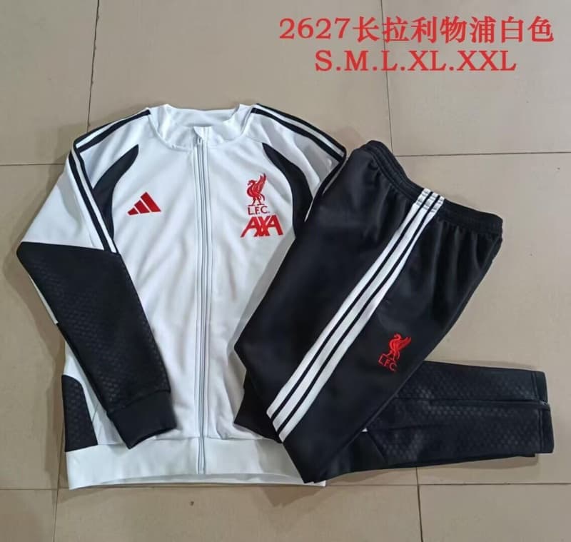 Thailand Quality(AAA) 26/27 Liverpool White Soccer Tracksuit Thailand Quality(AAA) 26/27 Liverpool White Soccer Tracksuit