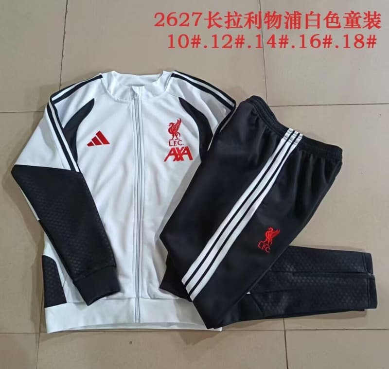 Kids - Thailand Quality(AAA) 26/27 Liverpool White Soccer Tracksuit Kids - Thailand Quality(AAA) 26/27 Liverpool White Soccer Tracksuit