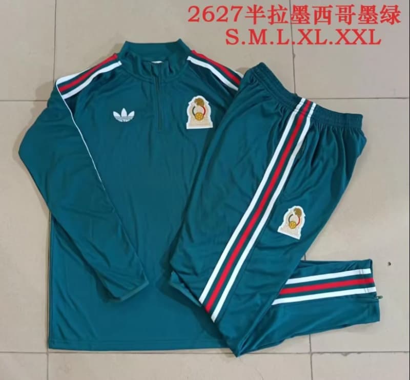 Thailand Quality(AAA) 2026 Mexico Green Soccer Tracksuit 04
