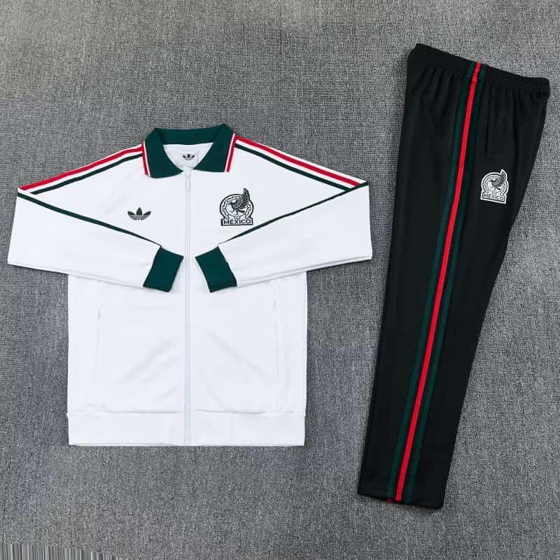 Thailand Quality(AAA) 2026 Mexico White Soccer Tracksuit