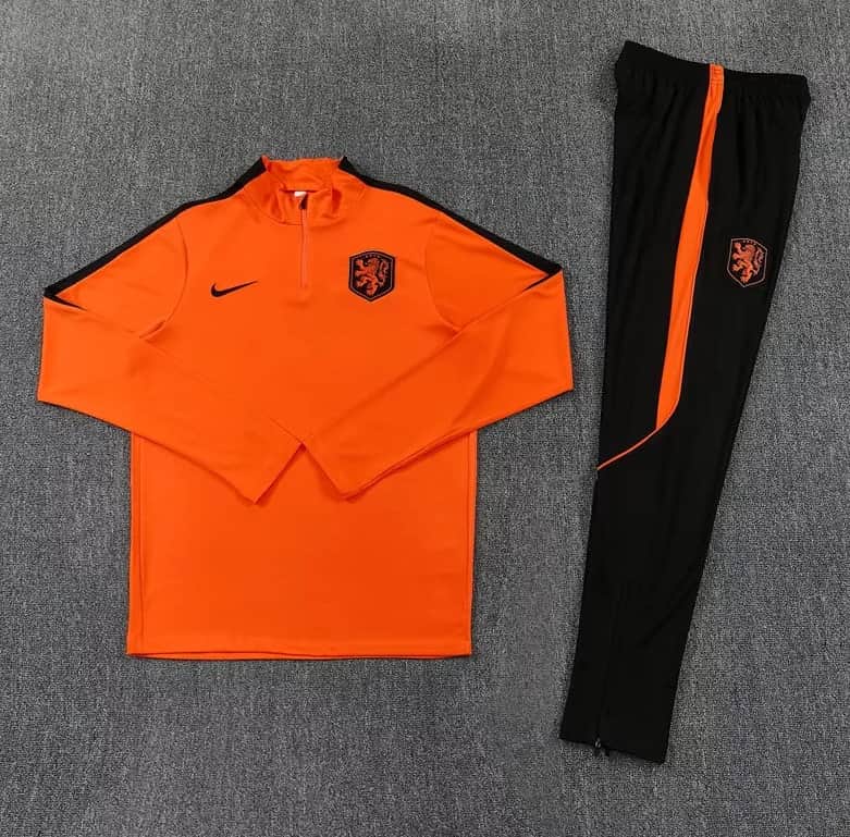Thailand Quality(AAA) 2026 Netherlands Orange Soccer Tracksuit