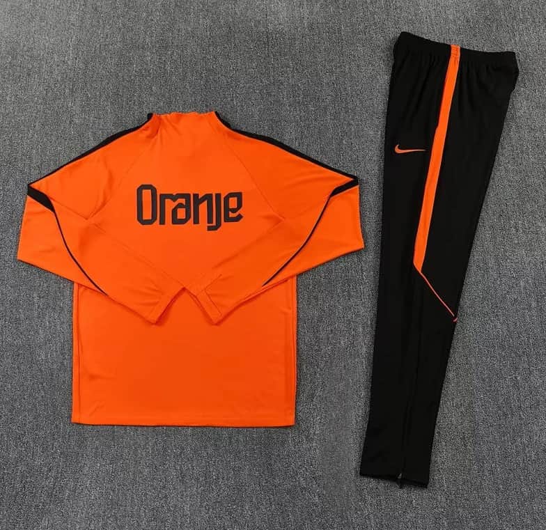 Thailand Quality(AAA) 2026 Netherlands Orange Soccer Tracksuit