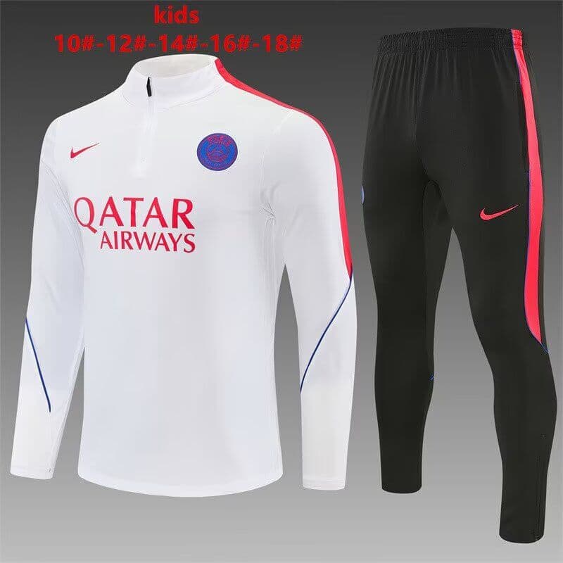 Kids - Thailand Quality(AAA) 26/27 Paris St Germain White Soccer Tracksuit Kids - Thailand Quality(AAA) 26/27 Paris St Germain White Soccer Tracksuit