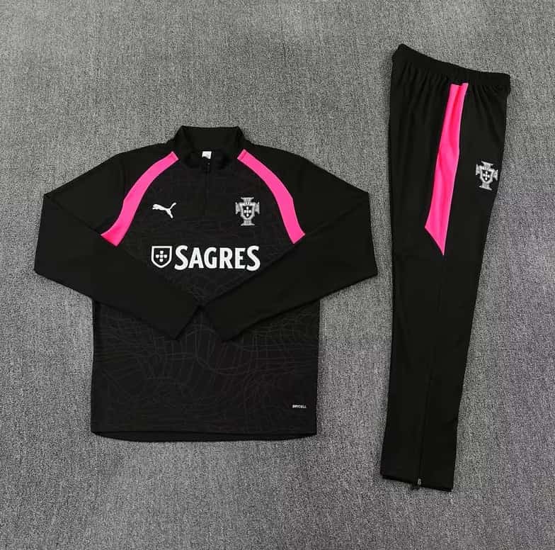 Thailand Quality(AAA) 2026 Portugal Black Soccer Tracksuit Thailand Quality(AAA) 2026 Portugal Black Soccer Tracksuit