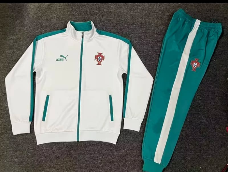Thailand Quality(AAA) 2026 Portugal White Soccer Tracksuit 02 Thailand Quality(AAA) 2026 Portugal White Soccer Tracksuit 02