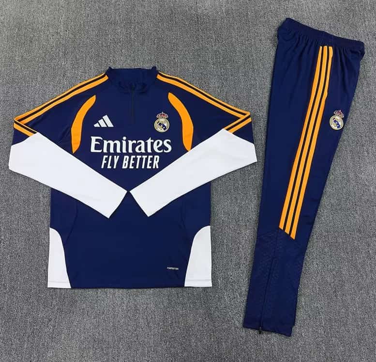 Thailand Quality(AAA) 26/27 Real Madrid Dark Blue Soccer Tracksuit 02