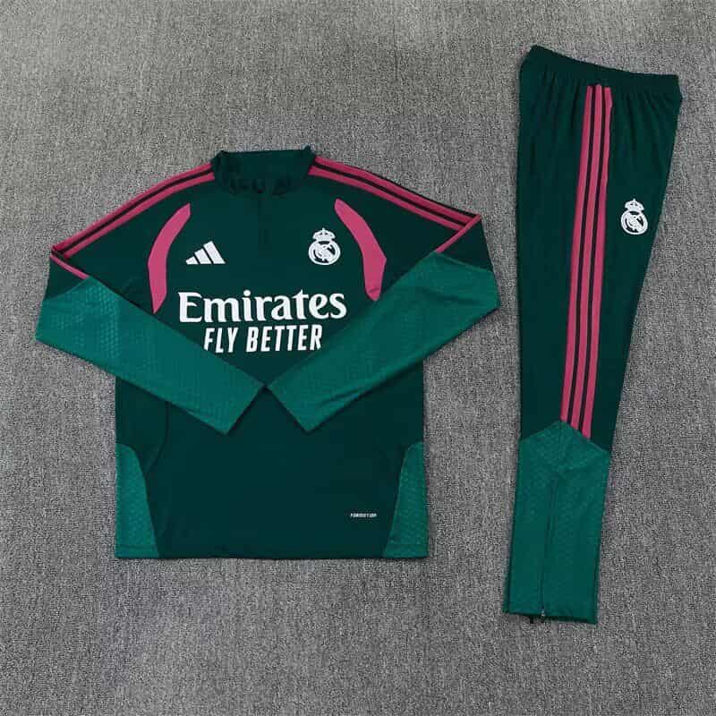 Thailand Quality(AAA) 26/27 Real Madrid Green Soccer Tracksuit