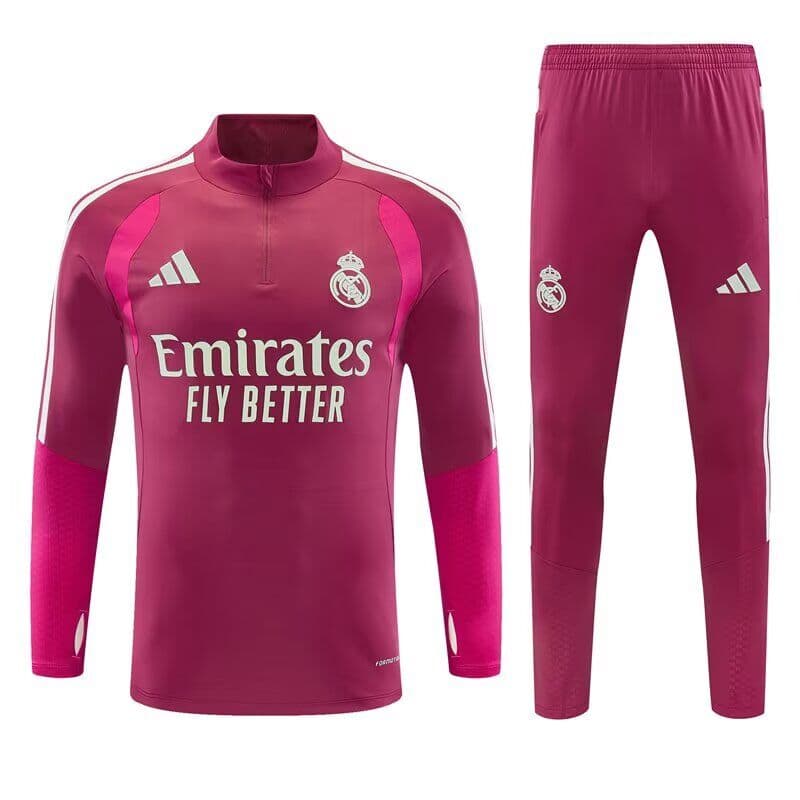 Thailand Quality(AAA) 26/27 Real Madrid Pink Soccer Tracksuit