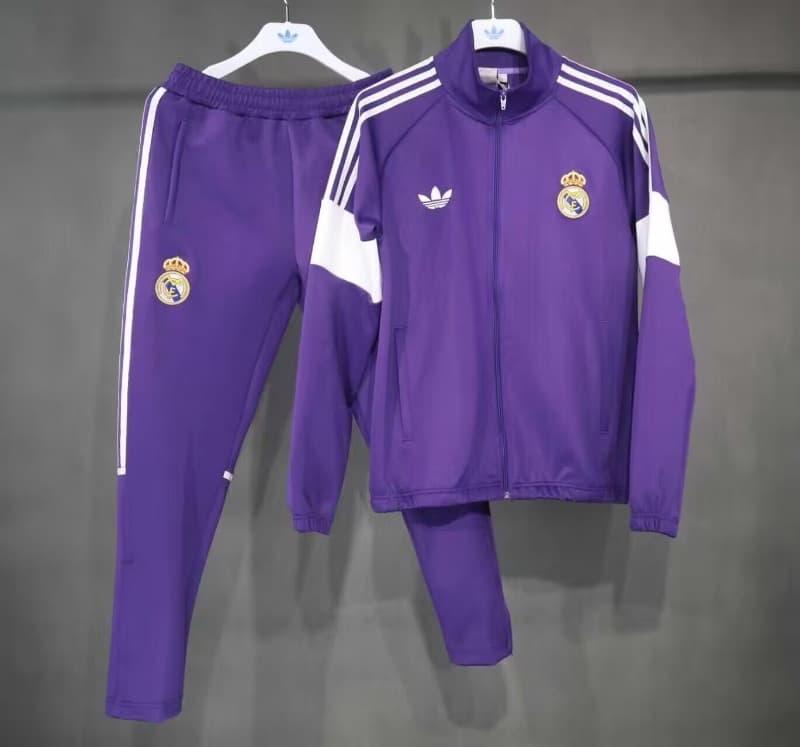 Thailand Quality(AAA) 26/27 Real Madrid Purple Soccer Tracksuit