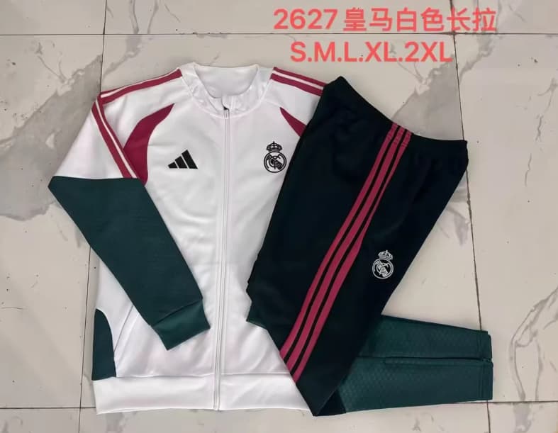 Thailand Quality(AAA) 26/27 Real Madrid White Soccer Tracksuit
