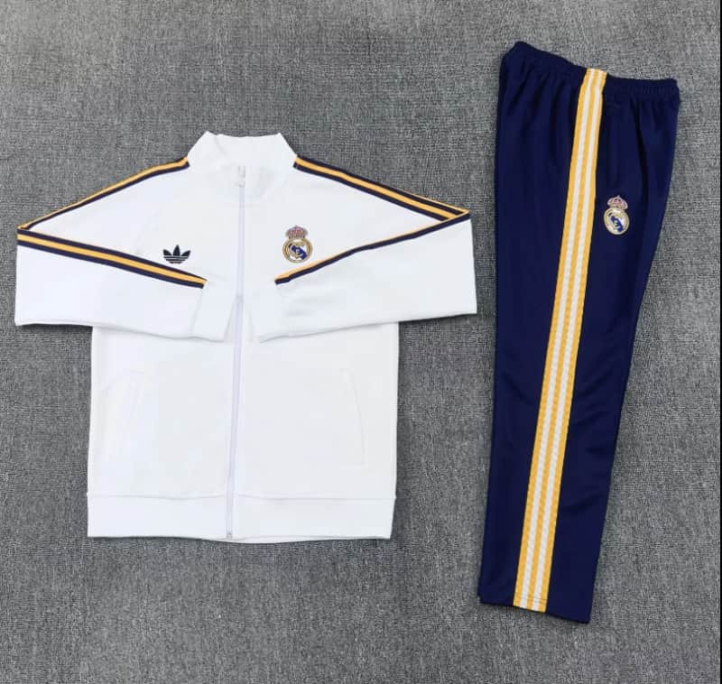 Thailand Quality(AAA) 26/27 Real Madrid White Soccer Tracksuit 03