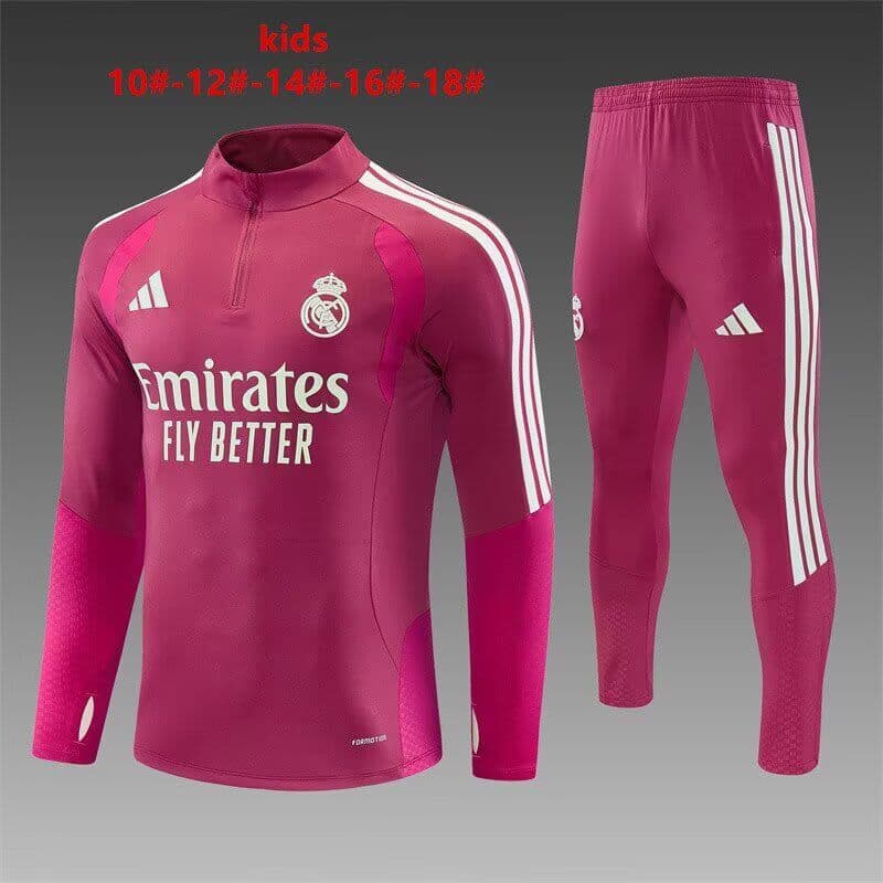 Kids - Thailand Quality(AAA) 26/27 Real Madrid Pink Soccer Tracksuit Kids - Thailand Quality(AAA) 26/27 Real Madrid Pink Soccer Tracksuit