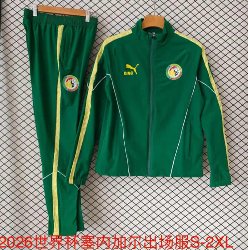 Thailand Quality(AAA) 2026 Senegal Green Soccer Windbreaker Tracksuit 05
