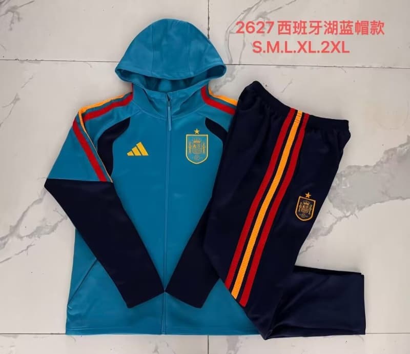 Thailand Quality(AAA) 2026 Spain Blue Soccer Tracksuit 04 Thailand Quality(AAA) 2026 Spain Blue Soccer Tracksuit 04