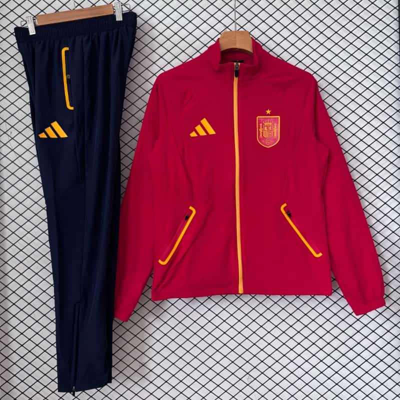 Thailand Quality(AAA) 2026 Spain Red Soccer Tracksuit