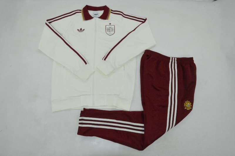Thailand Quality(AAA) 2026 Spain White Soccer Tracksuit 02