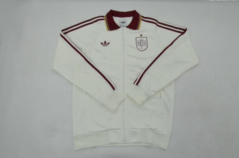 Thailand Quality(AAA) 2026 Spain White Soccer Tracksuit 02