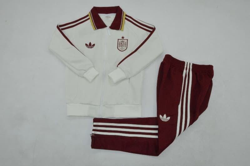 Kids - Thailand Quality(AAA) 2026 Spain White Soccer Tracksuit 02 Kids - Thailand Quality(AAA) 2026 Spain White Soccer Tracksuit 02
