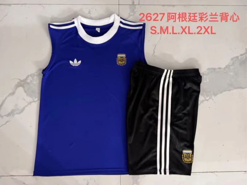 Thailand Quality(AAA) 2026 Argentina Blue Soccer Training Sets 02