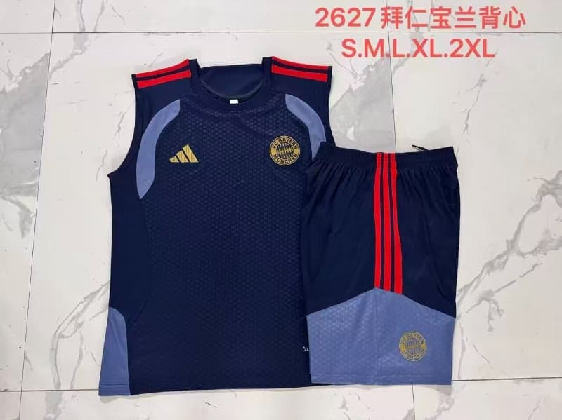 Thailand Quality(AAA) 26/27 Bayern Munich Dark Blue Soccer Training Sets 02
