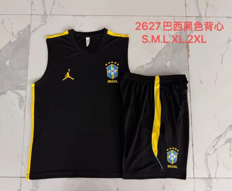 Thailand Quality(AAA) 2026 Brazil Black Soccer Training Sets 02