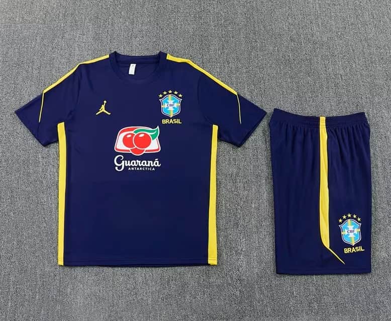 Thailand Quality(AAA) 2026 Brazil Dark Blue Soccer Training Sets