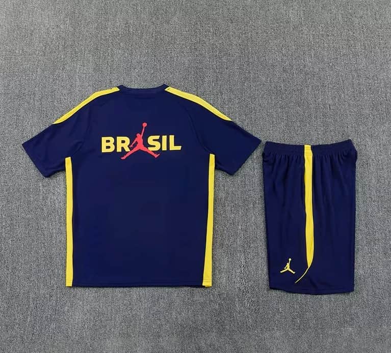 Thailand Quality(AAA) 2026 Brazil Dark Blue Soccer Training Sets