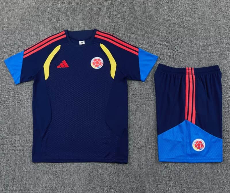 Thailand Quality(AAA) 2026 Colombia Dark Blue Soccer Training Sets 02