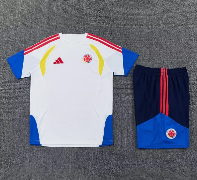 Thailand Quality(AAA) 2026 Colombia White Soccer Training Sets 02