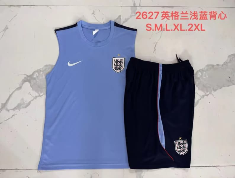 Thailand Quality(AAA) 2026 England Blue Soccer Training Sets 02