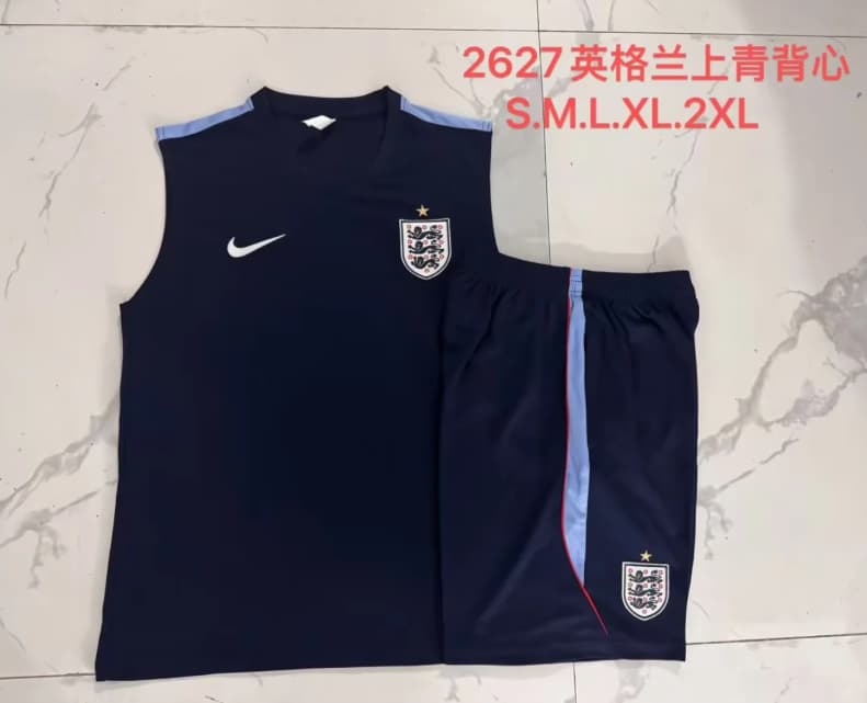 Thailand Quality(AAA) 2026 England Dark Blue Soccer Training Sets 02