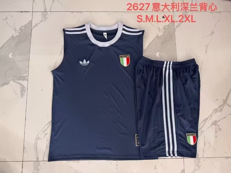 Thailand Quality(AAA) 2026 Italy Dark Blue Soccer Training Sets