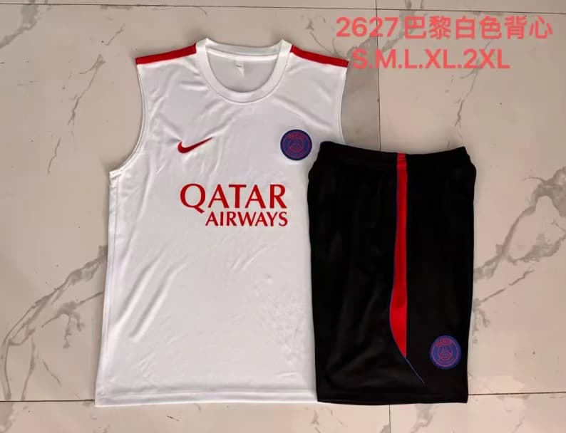 Thailand Quality(AAA) 26/27 Paris St Germain White Soccer Training Sets 02 Thailand Quality(AAA) 26/27 Paris St Germain White Soccer Training Sets 02