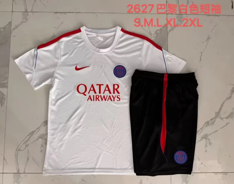 Thailand Quality(AAA) 26/27 Paris St Germain White Soccer Training Sets 03 Thailand Quality(AAA) 26/27 Paris St Germain White Soccer Training Sets 03