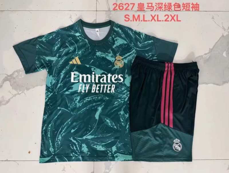 Thailand Quality(AAA) 26/27 Real Madrid Green Soccer Training Sets 02