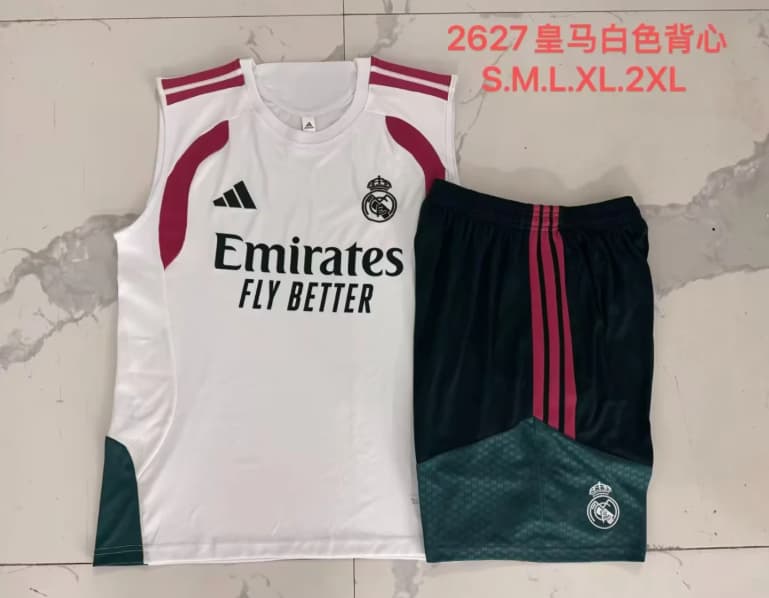 Thailand Quality(AAA) 26/27 Real Madrid White Soccer Training Sets