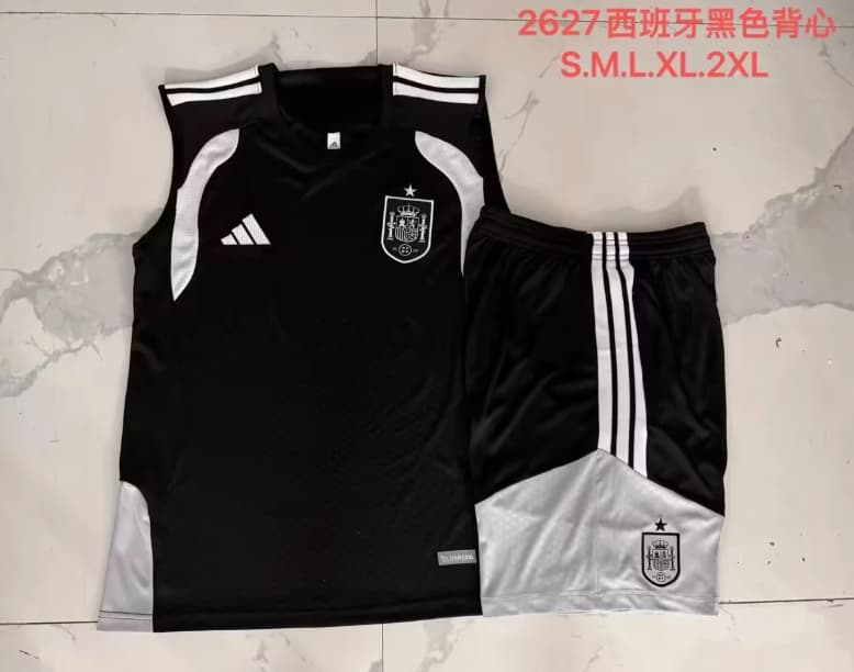 Thailand Quality(AAA) 2026 Spain Black Soccer Training Sets 02 Thailand Quality(AAA) 2026 Spain Black Soccer Training Sets 02