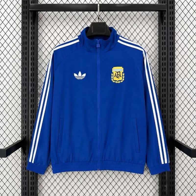 Thailand Quality(AAA) 2026 Argentina Blue Soccer Windbreaker