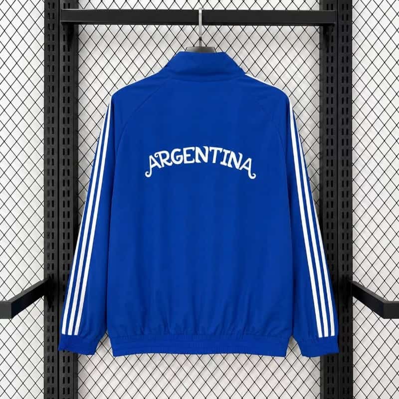 Thailand Quality(AAA) 2026 Argentina Blue Soccer Windbreaker