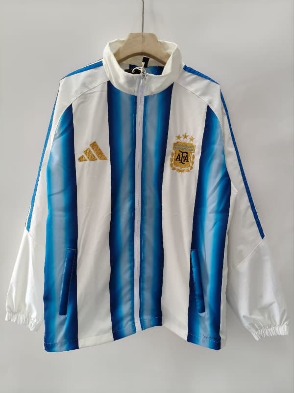 Thailand Quality(AAA) 2026 Argentina Blue White Soccer Windbreaker