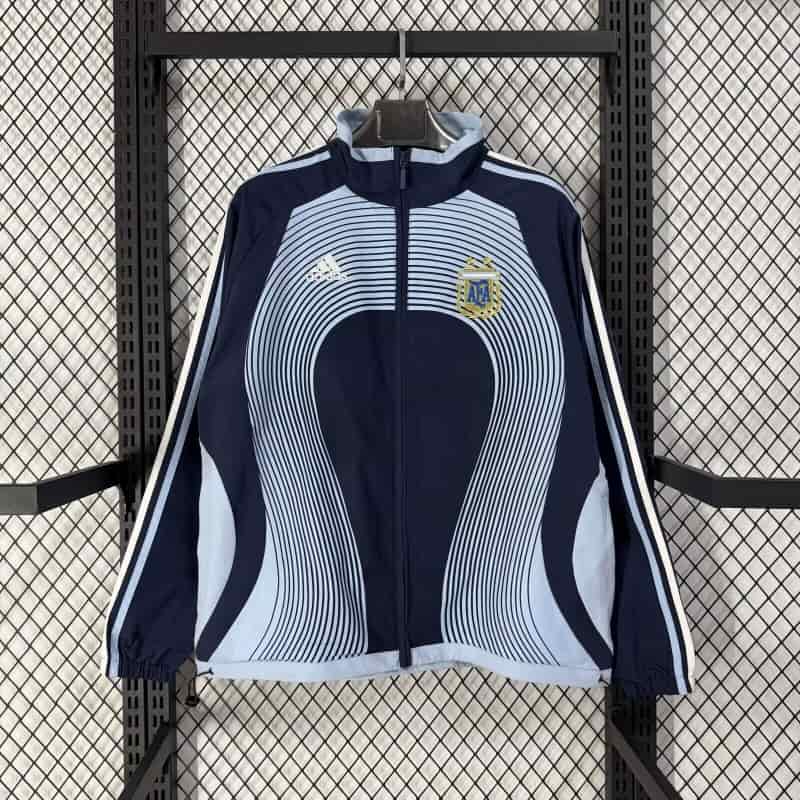 Thailand Quality(AAA) 2026 Argentina Dark Blue Soccer Windbreaker 02
