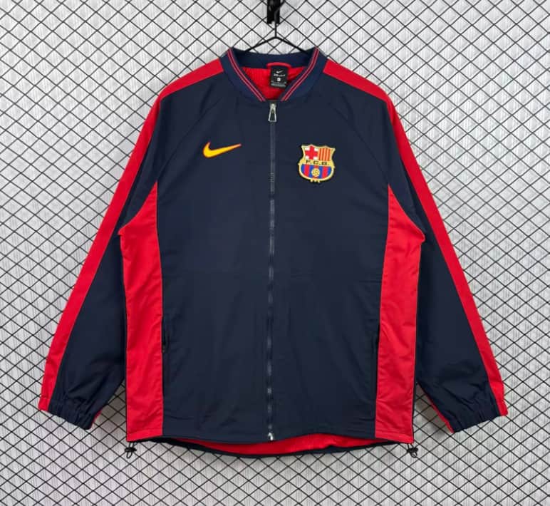Thailand Quality(AAA) 26/27 Barcelona Dark Blue Soccer Windbreaker