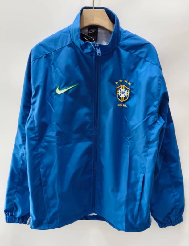 Thailand Quality(AAA) 1998 Brazil Blue Soccer Windbreaker
