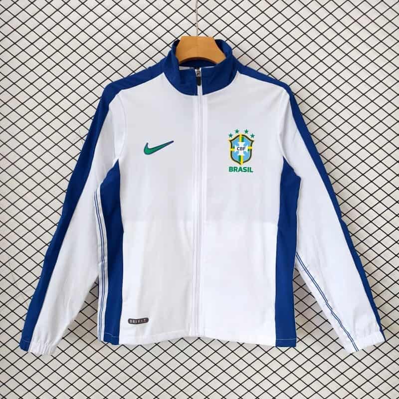 Thailand Quality(AAA) 1998 Brazil White Soccer Windbreaker