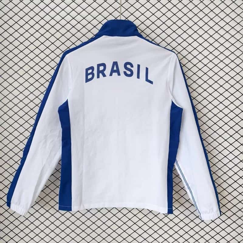 Thailand Quality(AAA) 1998 Brazil White Soccer Windbreaker