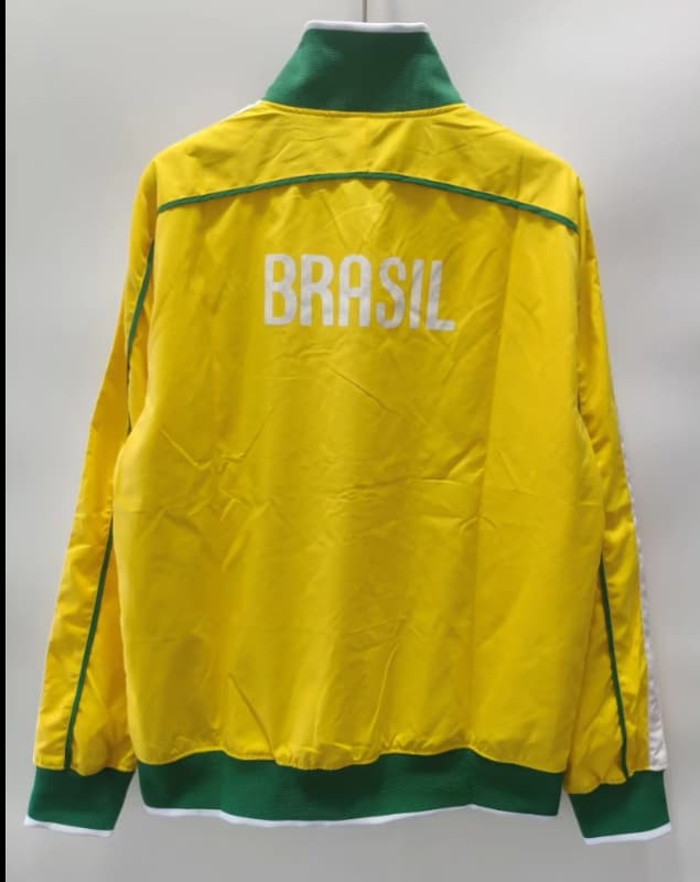 Thailand Quality(AAA) 2026 Brazil Yellow Soccer Windbreaker