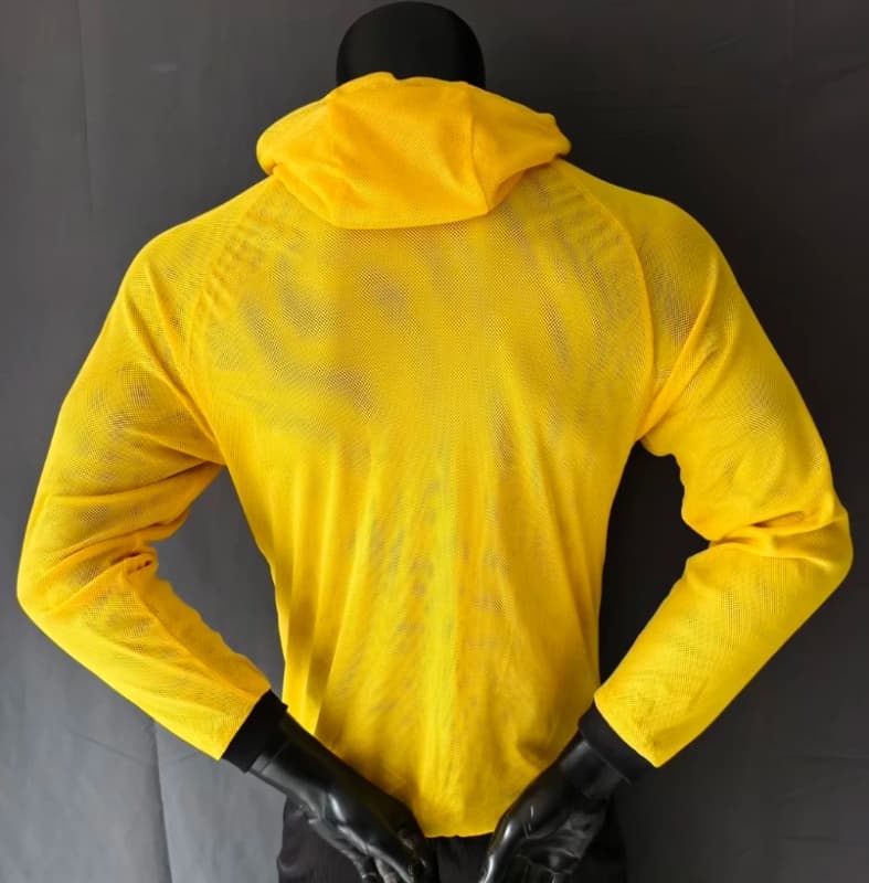 Thailand Quality(AAA) 2026 Brazil Yellow Soccer Windbreaker 02