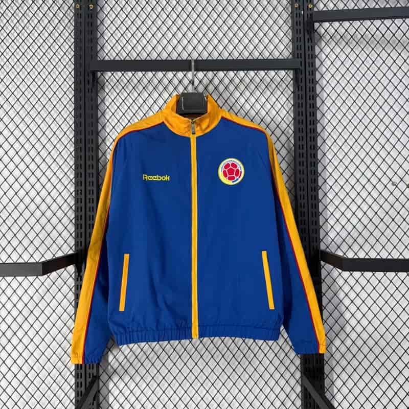 Thailand Quality(AAA) 2026 Colombia Blue Soccer Windbreaker 02