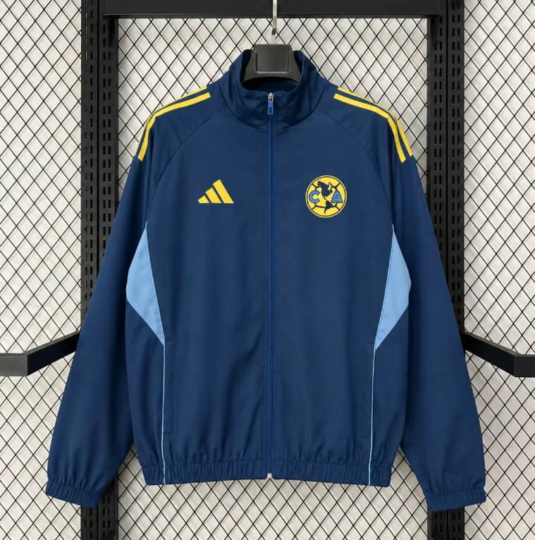 Thailand Quality(AAA) 2026 Colombia Dark Blue Soccer Windbreaker 03