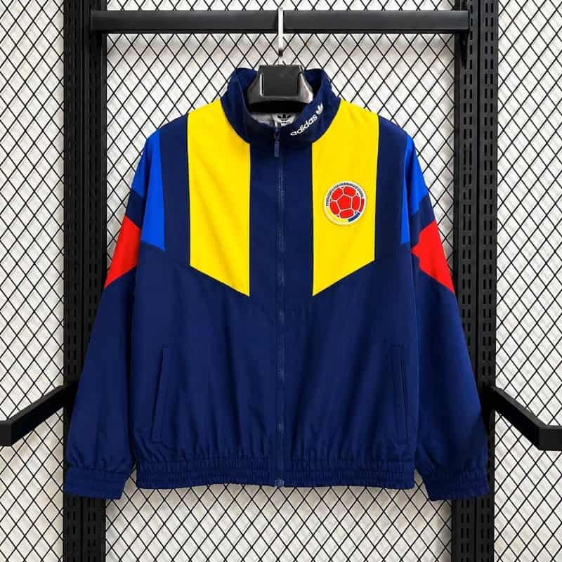Thailand Quality(AAA) 2026 Colombia Dark Blue Soccer Windbreaker 04 Thailand Quality(AAA) 2026 Colombia Dark Blue Soccer Windbreaker 04